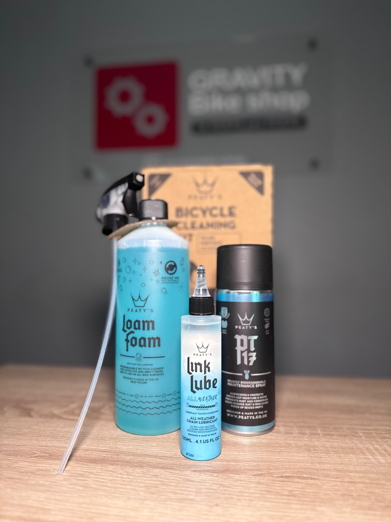 KIT DE LIMPIEZA PEATY'S -  Espuma de lavado, Spray de mantención y Lubricante de cadena 2